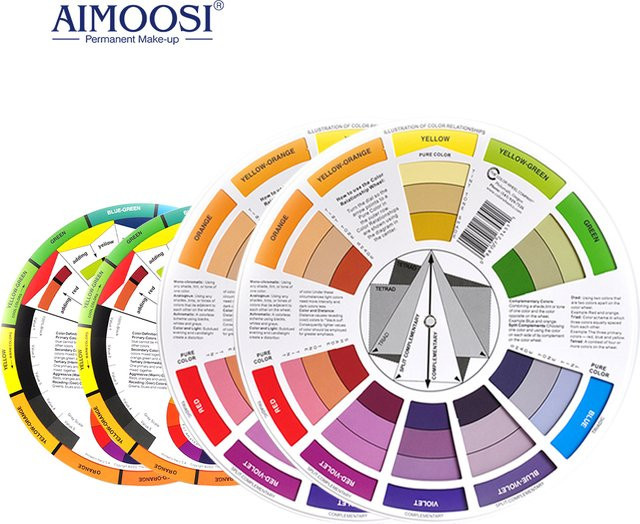 Aimoosi Make-up-Mischtabelle, 12-Farben-Mischführungsrad, drehbare Papierkarte - Bild 1