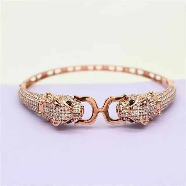 Armband 585 Roségold, Kristall, Damen, Leopardenkopf - Bild 1