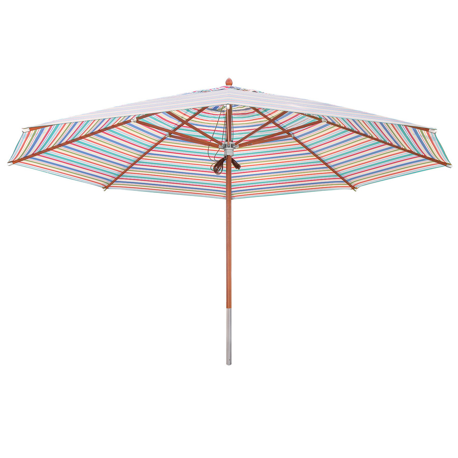 anndora Sonnenschirm Super Deluxe Marktschirm rund, gestreift in Multicolour, Durchmesser: 5 m, mit Winddach und UV-Schutz UPF 50+ - Bild 1
