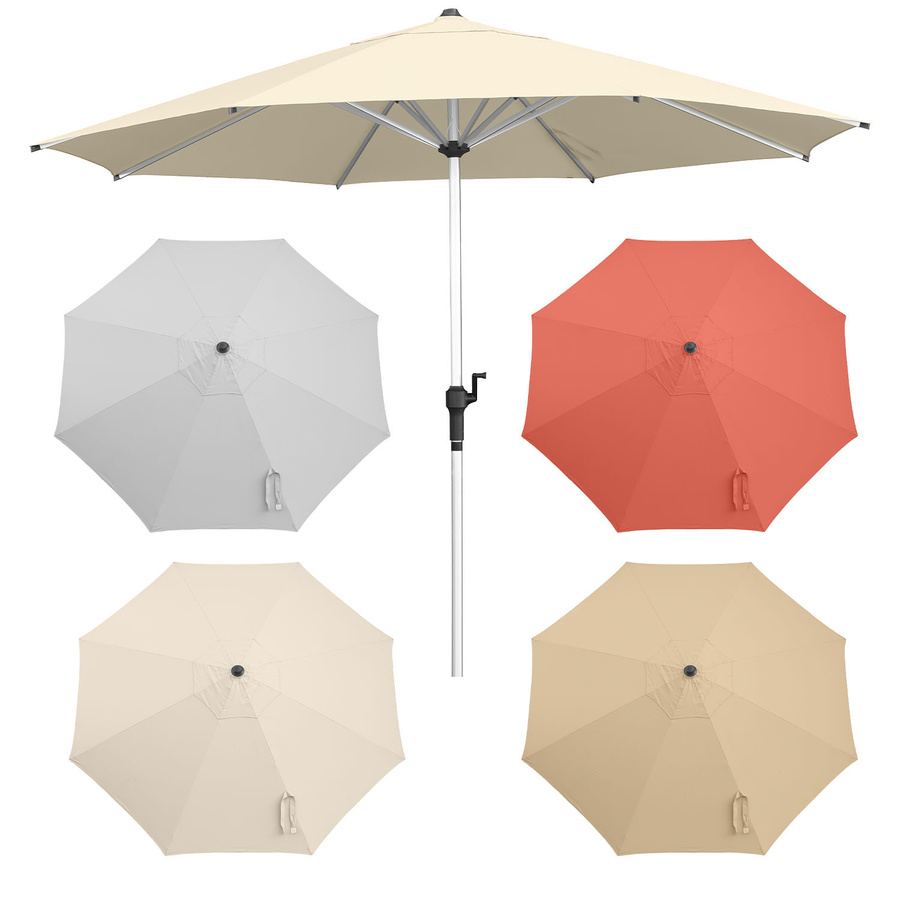 Anndora Alu Sonnenschirm mit Winddach und Kurbelmechanismus, Durchmesser: 3 m, Farbe: Beige Grau, Material: Aluminium und Polyester, UPF 50+ - Bild 1