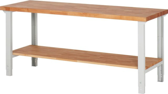 Rau Werkbank Basic Serie 7 Modell 7000-7 aus Holz in Braun, B/T/H: 125 x 79 x 200 cm - Bild 1
