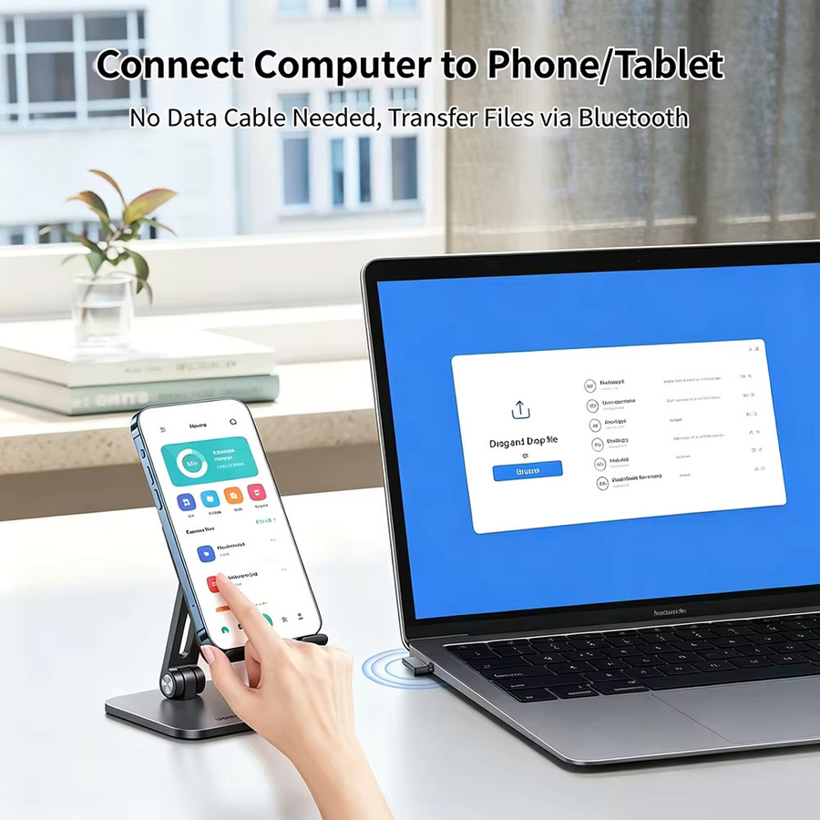 KEBIDU Bluetooth 6.0 USB-Dongle als kabelloser Audio-Empfänger und Sender für PC, Lautsprecher, Maus und Tastatur - Bild 4