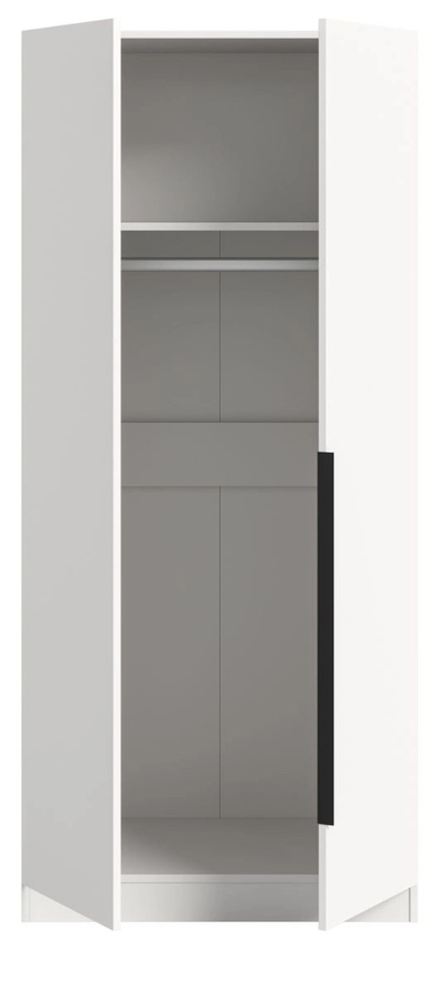 Kleiderschrank Swan 2-türig in Weiß, modern und matt, B/H: 80 x 181 cm - Bild 7
