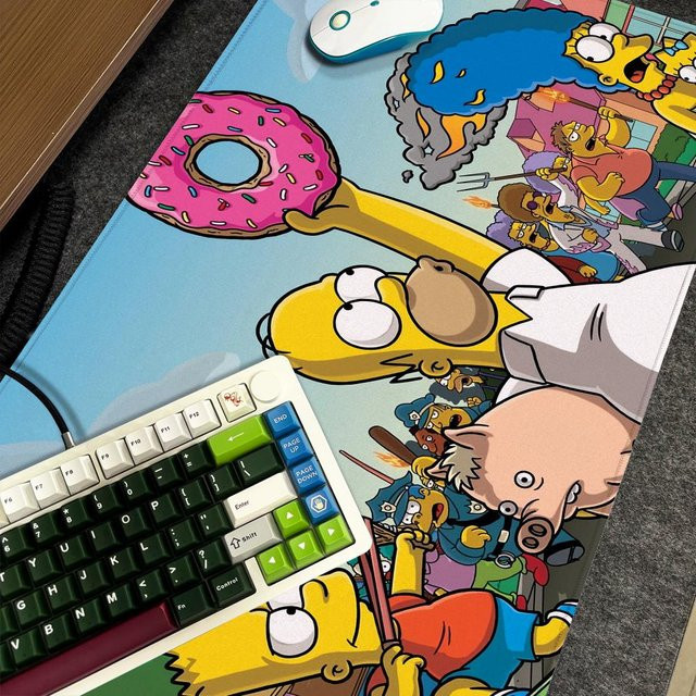 Simpsons Mauspad XXL rutschfeste Schreibtischunterlage mit HD Art Design in Schwarz und Multicolour, B/T: 90 x 40 cm - Bild 1