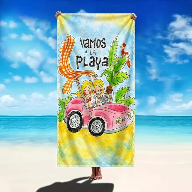 Strandtuch Vamos A La Playa von JMG Household Supplies, schnelltrocknendes Polyestertuch in Multicolour, B/H: 70 x 140 cm - Bild 1