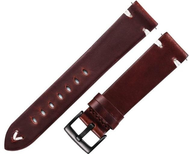 Uhrenarmband Leder, Schwarz Dunkelbraun, Herren, 22mm - Bild 1