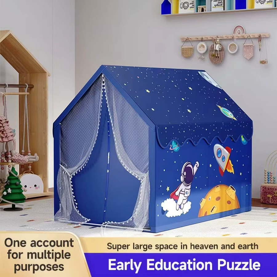 RonHam Magisches Märchen-Spielzelt, Blau mit weißem Polka-Dot-Dach, mit Fenstern und Vorhängen, Fantasy - Bild 2