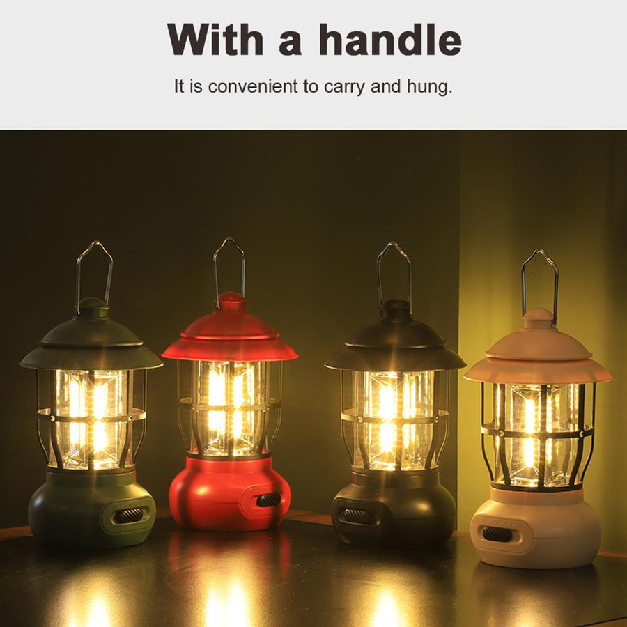 TOMTOP JMS Retro LED Campinglampe in Grün mit stufenloser Dimmung und USB-Anschluss - Bild 4
