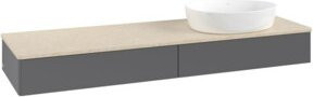V&B Waschtischunterschrank Antao ohne Frontstruktur mit Beleuchtung, Anthrazit lackiert, B: 160 cm, T: 50 cm - Bild 1