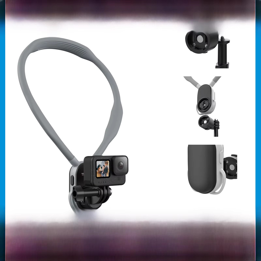 TELESIN Quick Release Silikon-Halshalterung mit magnetischem Halt in Grau für GoPro Hero, Insta360 und DJI Osmo Action - Bild 1