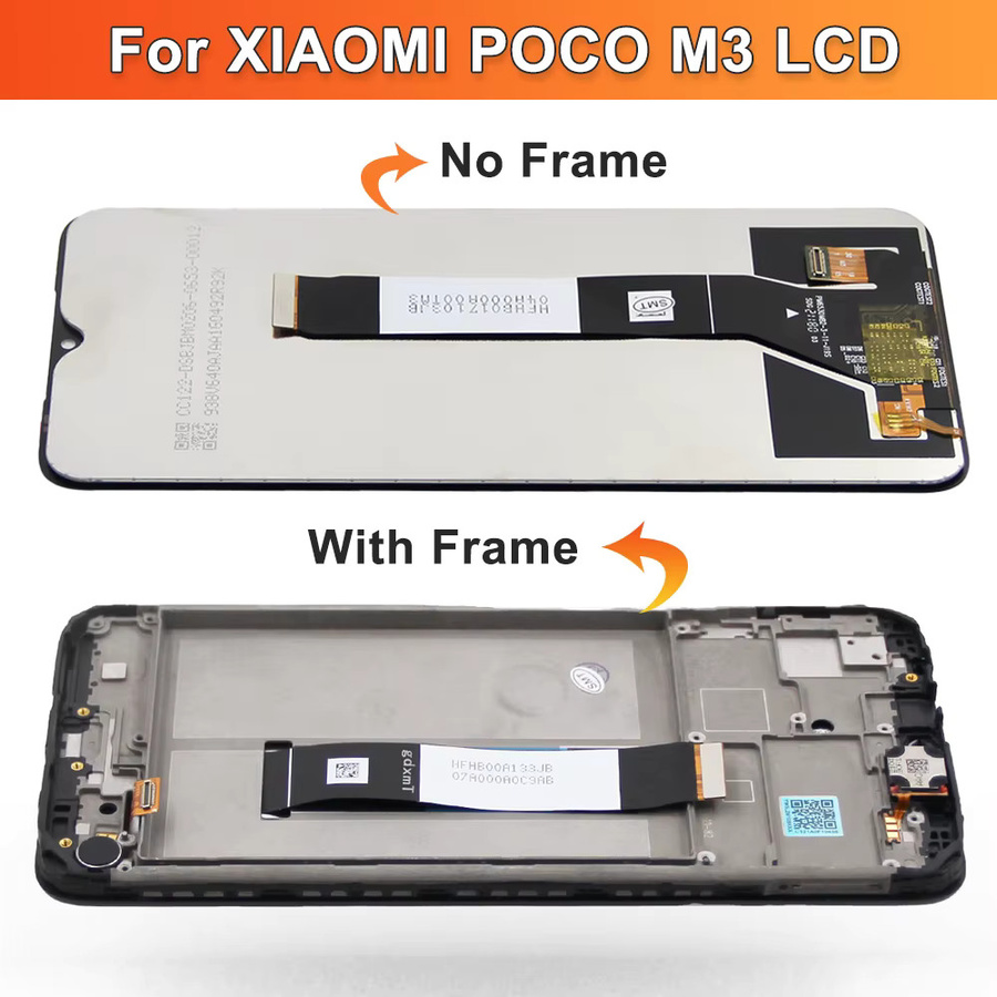 Xiaomi POCO M3 LCD-Display Touchscreen-Digitizer-Baugruppe mit Display-Rahmen in Schwarz für Redmi 9T M2010J19SG, 6,53 Zoll - Bild 2