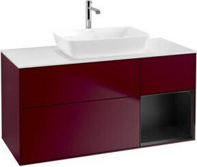 V&B Waschtischunterschrank Finion in Weiß und Blau, B/T/H: 120 x 50,1 x 50,1 cm - Bild 1