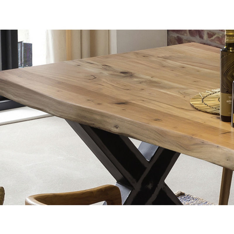 SIT Tisch TABLES & CO aus Akazienholz in Braun mit transparenter Platte, Höhe: 79 cm, Tiefe: 100 cm - Bild 2