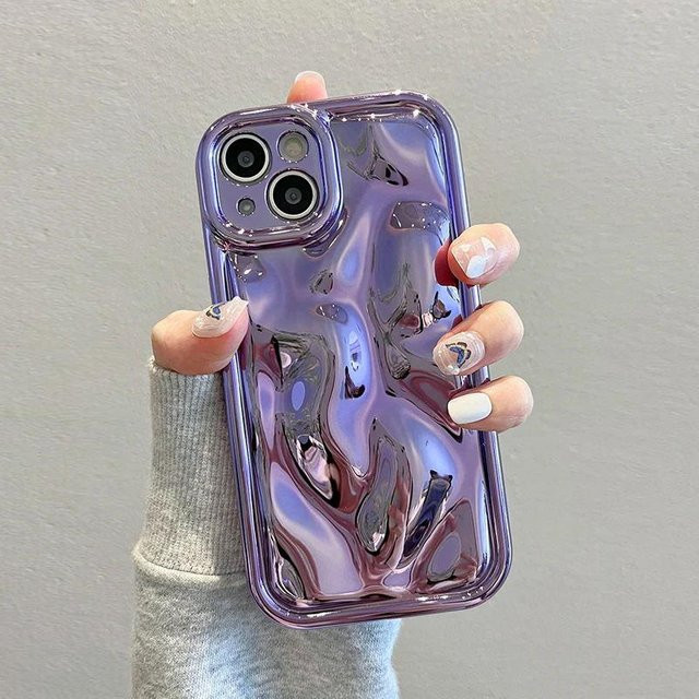 Stoßfeste iPhone Hülle von Yiran Bag mit glänzender Laser-Meteoriten-Textur in Lila für iPhone 14 Pro - Bild 1