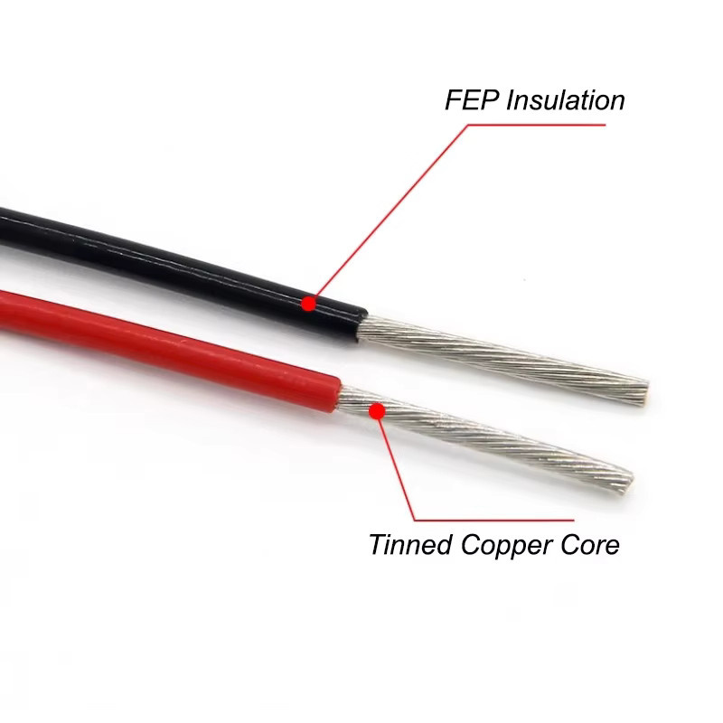 UL1332 PTFE-Draht verzinntes Kupferkabel für 3D-Drucker, Farben: Schwarz und Rot, AWG 30 bis AWG 10 - Bild 2