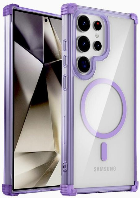 Stoßfeste und transparente MagSafe Schutzhülle für Samsung Galaxy S23 FE, Farbe: Grau - Bild 1