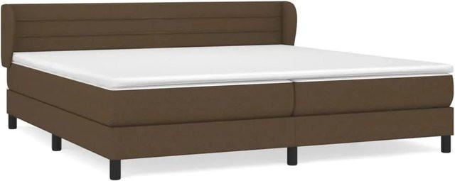 vidaXL Boxspringbett Hybrid mit Matratze und Kopfteil, Braun, B/T/H: 203 x 203 x 78 cm - Bild 1