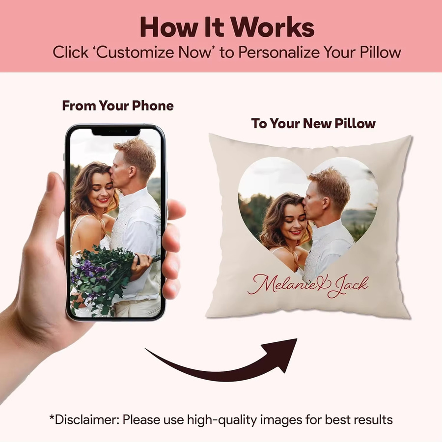Personalisierter Foto-Kissenbezug zweiseitig als individuelles Liebes-Andenken für Valentinstag, Breite: 45 cm, Höhe: 45 cm - Bild 3