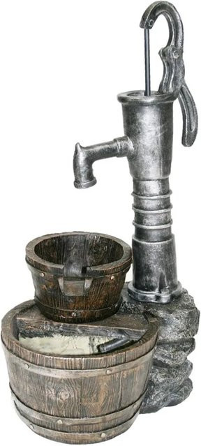 Ubbink AcquaArte Las Vegas Gartenbrunnen-Set aus Polyresin mit rustikaler Schwengelpumpe und Fässern, Höhe: 80,5 cm, Breite: 36,5 cm - Bild 1