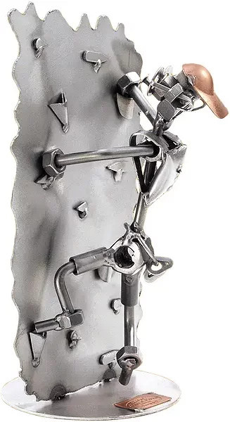 Schraubenmännchen Freeclimber Bergsteiger von Hinz & Kunst aus Metall in Grau - Bild 1