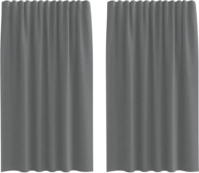 vidaXL Voile Vorhänge mit Stangentaschen, 2er-Set, Dunkelgrau, Breite: 140 cm, Höhe: 175 cm - Bild 1