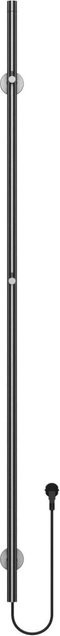 Belvit Elektrischer Handtuchtrockner Einzelrohr Grau Gebürstet mit Timerfunktion, H: 150 cm, B: 6,3 cm - Bild 1