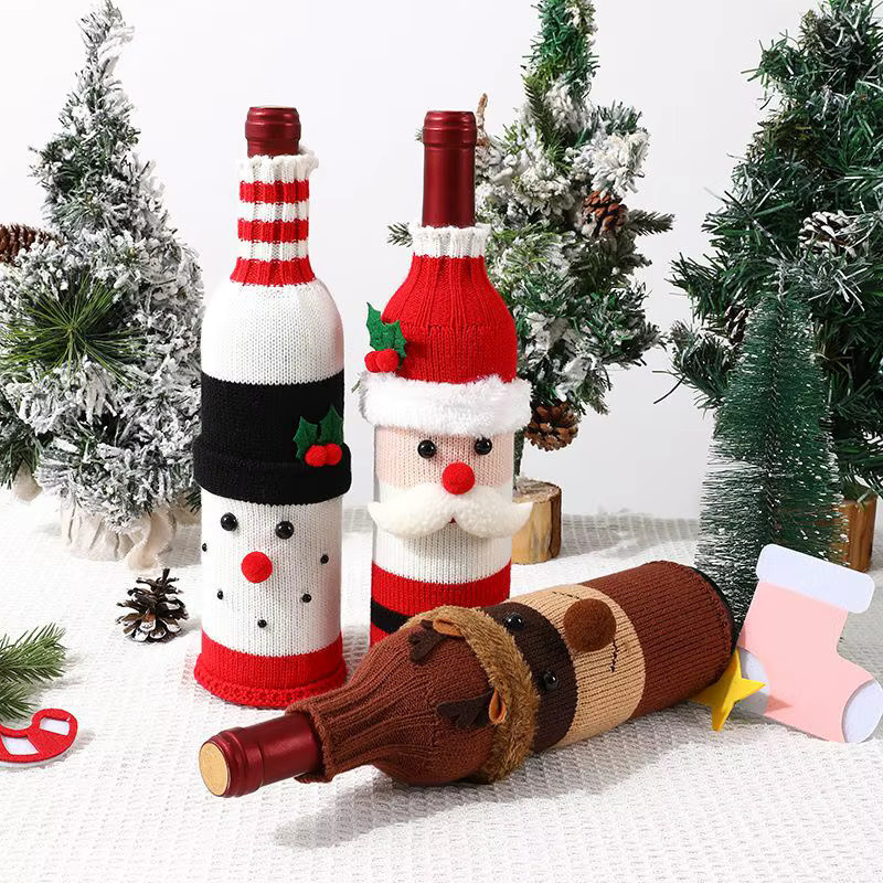Alivparty Weihnachtsmann und Schneemann Weinflaschenbezug aus Textil in Mehrfarbig für Weihnachtsdekoration und Partyzubehör - Bild 5