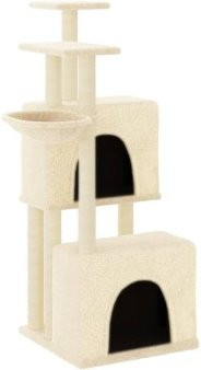 vidaXL Kratzbaum mit Sisal-Säulen und Höhle in Beige, Höhe: 122 cm - Bild 1