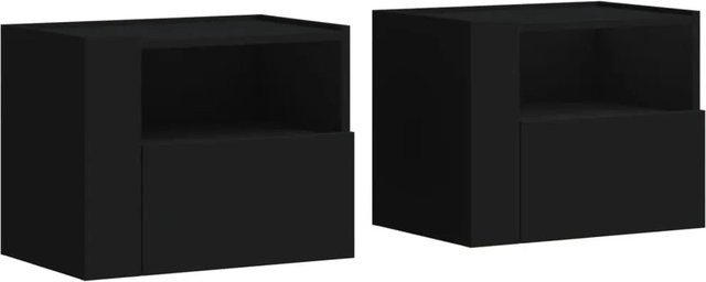 vidaXL Wand-Nachttische 2er-Set Schwarz B/T/H: 45 x 30 x 35 cm - Bild 1