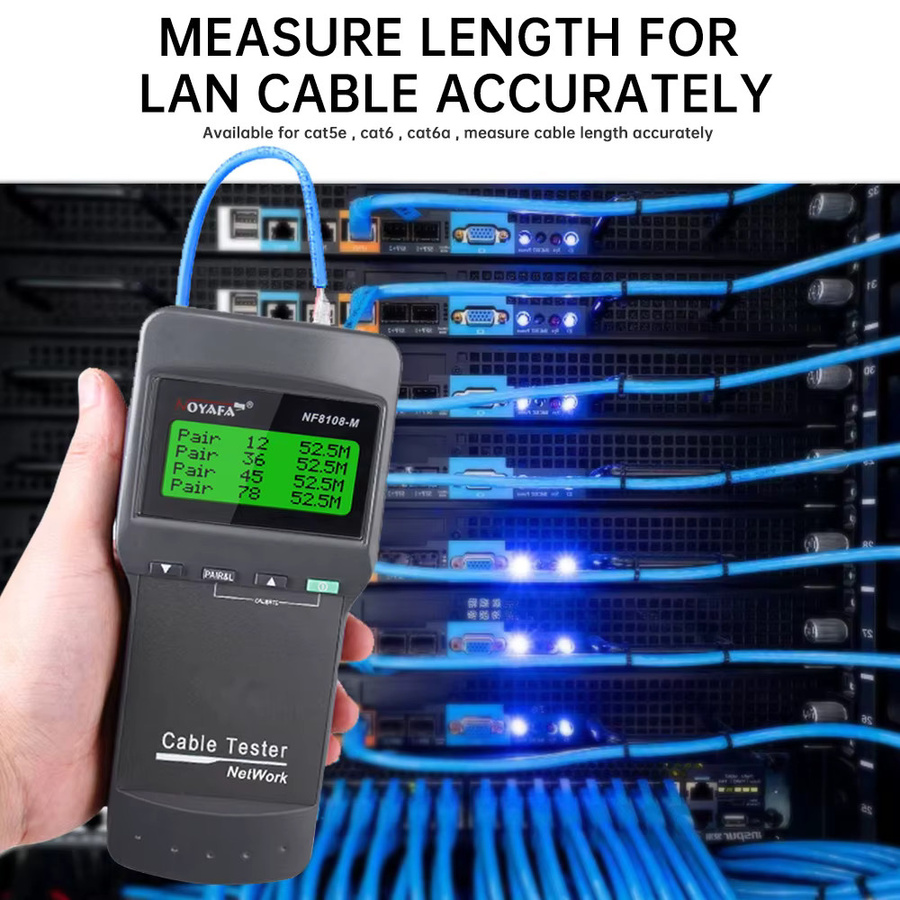 NOYAFA NF-8108M Professioneller Netzwerkkabeltester mit Längenmessung und Kabelverfolger in Schwarz - Bild 3