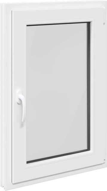 vidaXL Kellerfenster RISOR Weiß aus PVC und Glas, B/H: 60 x 80 cm - Bild 1