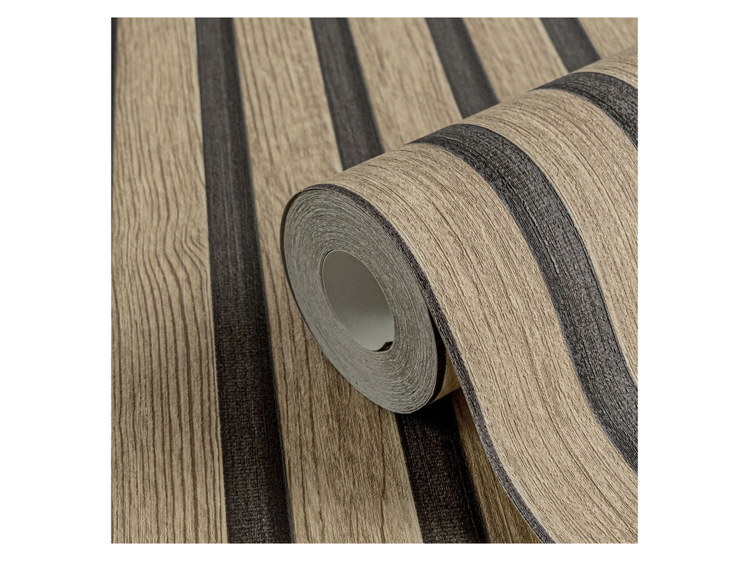 A.S. Création Vliestapete Holzoptik in Beige, Braun und Schwarz, B/L: 53 x 1005 cm - Bild 7