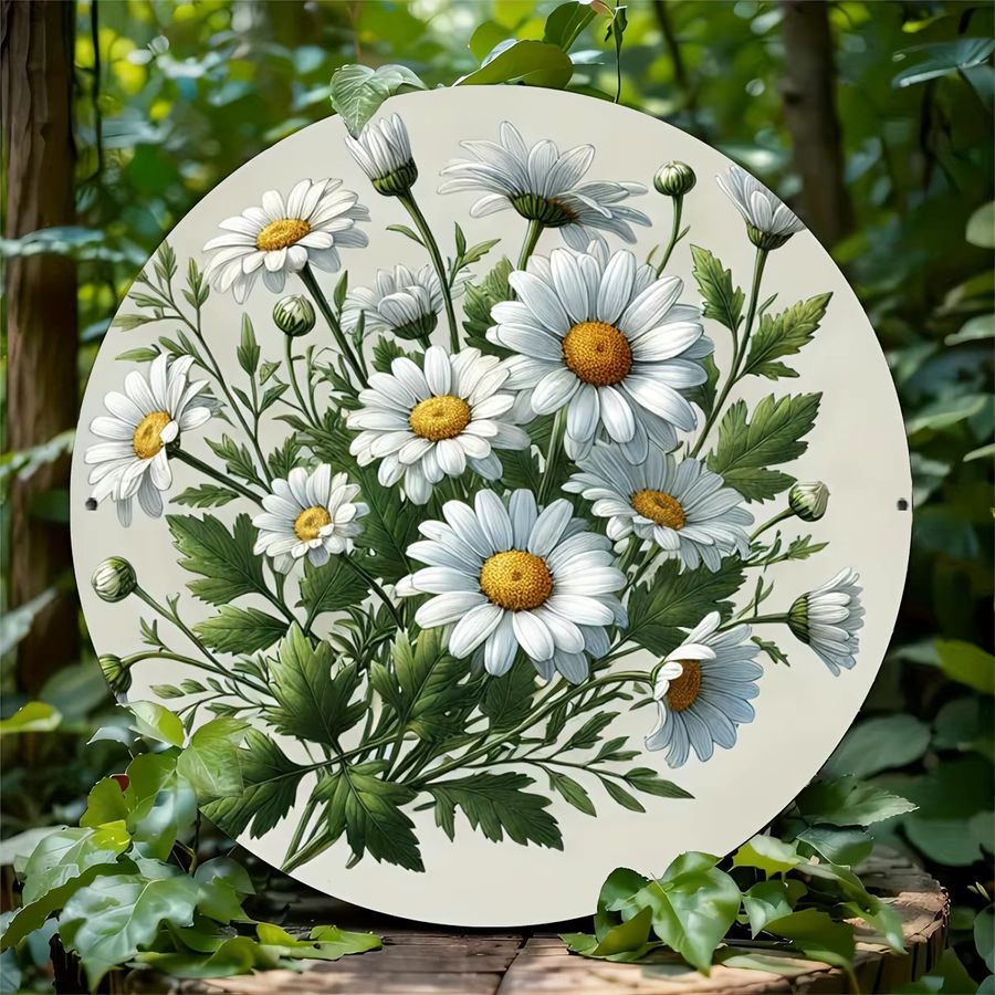 Potdemiel Wandkunst aus Eisen mit Gänseblümchenmuster, B/B/B: 20,3 x 20,3 x 20,3 cm - Bild 3