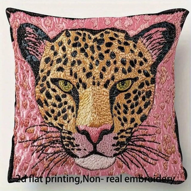 VIKAMA Sofakissenhülle Rosa Leopard Muster, beidseitig bedruckt, B/H: 50 x 50 cm - Bild 1