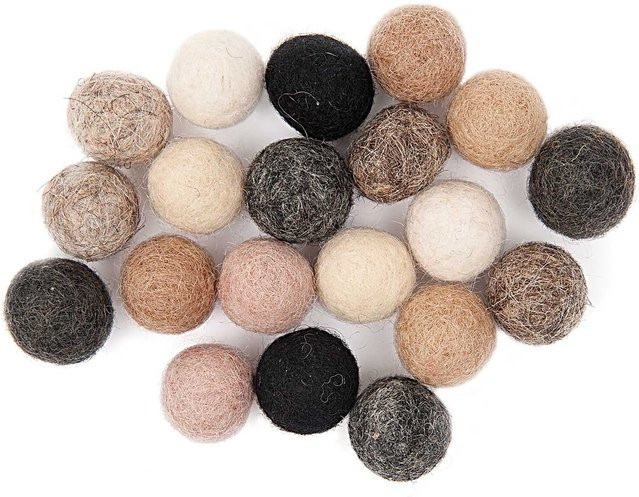 Rico Design Filz-Kugelmix aus Schafwolle in Natur, 20 Stück, Durchmesser: 1,5 cm - Bild 1