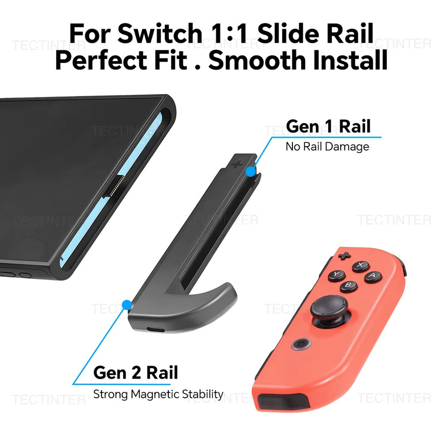 Nintendo Controller-Adapter für Nintendo Switch 1 und OLED zur Verbindung von Gamepads mit der Switch 2 Konsole, Magnetischer Lade-Griff-Konverter, Schwarz - Bild 4
