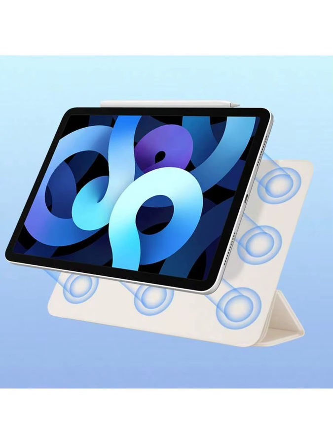 Magnetische Hülle für iPad Air 13 M2/M3/M4 (2024-2026) in Weiß mit beidseitiger Magnetfunktion und dreifach faltbarem Ständer sowie automatischer Aufwach- und Schlaffunktion - Bild 2