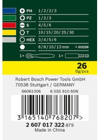 Bosch Promoline 26-teiliges Schrauberbit- und Ratschen-Set mit Knarrenschraubendreher in Grün und Mehrfarbig - Bild 2