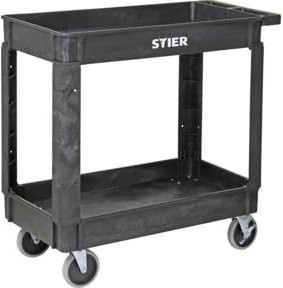 STIER Kunststoff-Vielzweckwagen mit 2 Etagen in Anthrazit, Tragkraft 250 kg, B/T/H: 43 x 87 x 85 cm - Bild 1