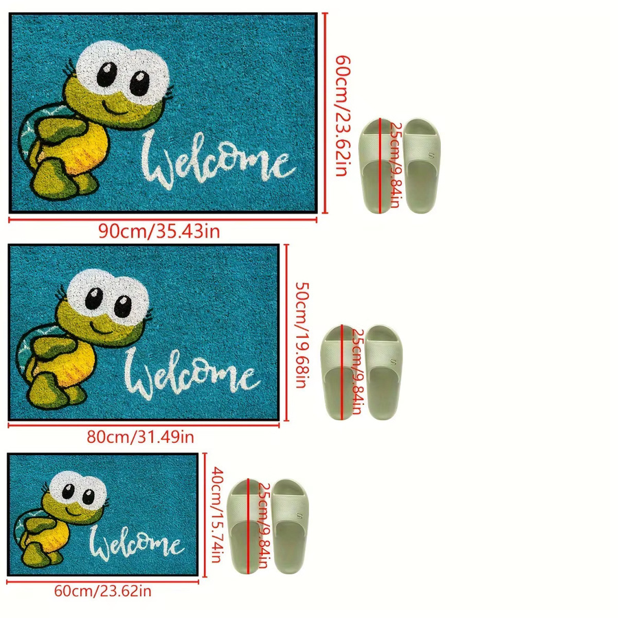 VIKAMA Schildkröten-Teppich mit Kinder-Motiv für Wohnzimmer, Küche oder Schlafzimmer, Rechteckig, B/T/H: 60 x 40 x 1 cm - Bild 2