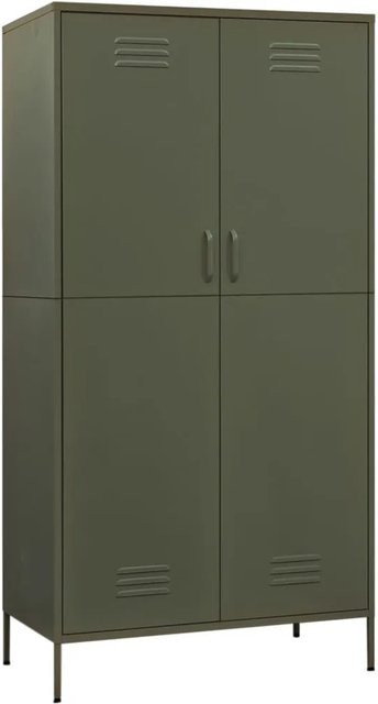 vidaXL Kleiderschrank aus Stahl in Grün mit Regalböden und Kleiderstange, B/T/H: 90 x 50 x 180 cm - Bild 1