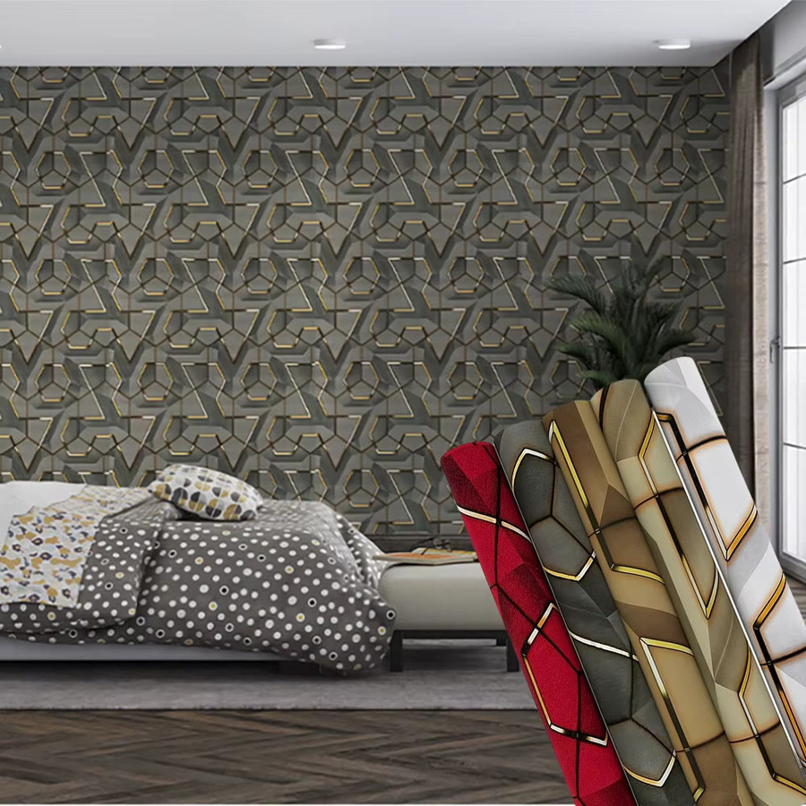 CTZSOOP Selbstklebende 3D Geometrische Tapete im Ins-Stil, Wasserfeste und Fleckenresistente Wandgestaltung für Schlafzimmer und E-Sports-Räume - Bild 2