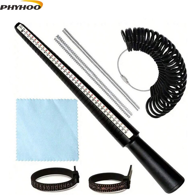 PHYHO Ringgrößenmessgerät-Set, Kunststoff, US-Größen 1-13, Unisex - Bild 1