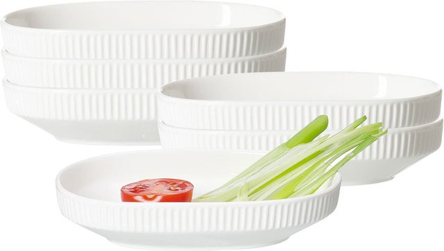 Ritzenhoff & Breker Beilagenschalen Kelly Dip-Bowl aus Keramik, Weiß, 6er Set, Breite: 15,5 cm, Tiefe: 10 cm - Bild 1