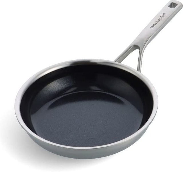 KitchenAid Bratpfanne aus Edelstahl und Keramik in Silber, Durchmesser: 20 cm - Bild 1