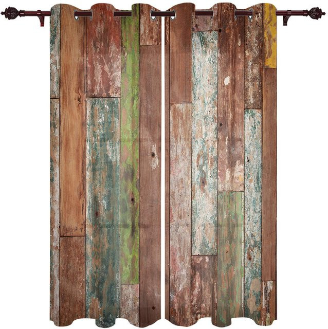 Super Six Vorhänge im Retro-Stil aus Polyester, halbtransparent, Natur, B: 135 cm x H: 135 cm, 2er-Set - Bild 1