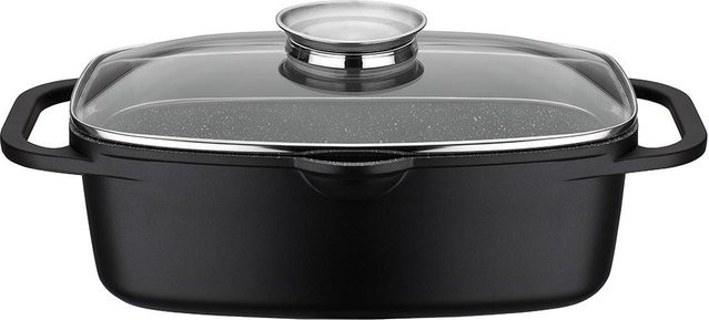 GSW Universalbräter Gourmet Granit mit Deckel, Schwarz, B/T: 33 x 21 cm - Bild 1