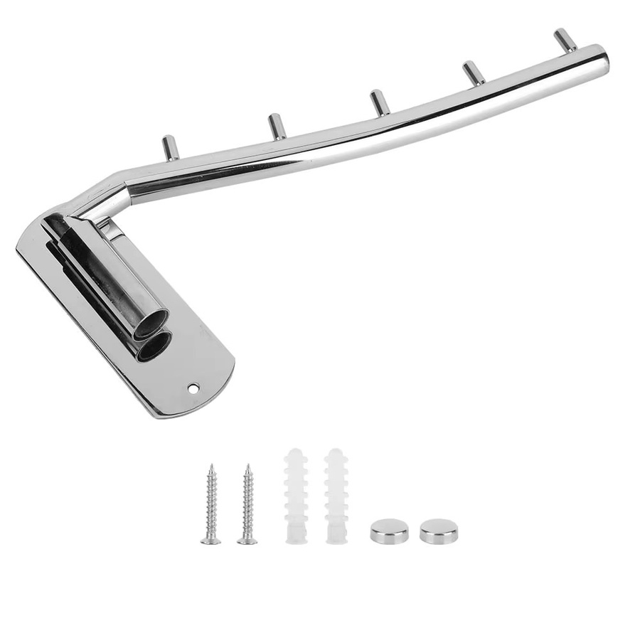 TOPINCN Wandmontierter Handtuchhalter aus Edelstahl in Silber mit drehbaren Kleiderbügel-Haken, B: 28,0 cm, T: 12,0 cm, H: 5,0 cm - Bild 3