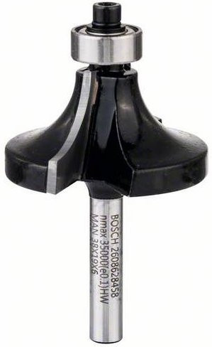 Bosch Abrundfräser in Silber, Durchmesser: 6 mm, Radius: 12,7 mm, Gesamthöhe: 60 mm - Bild 1