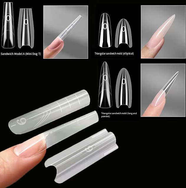 CHUNSHU Sandwich Dual Nail Forms, 240 Stück, Sarg- und Mandelform - Bild 1